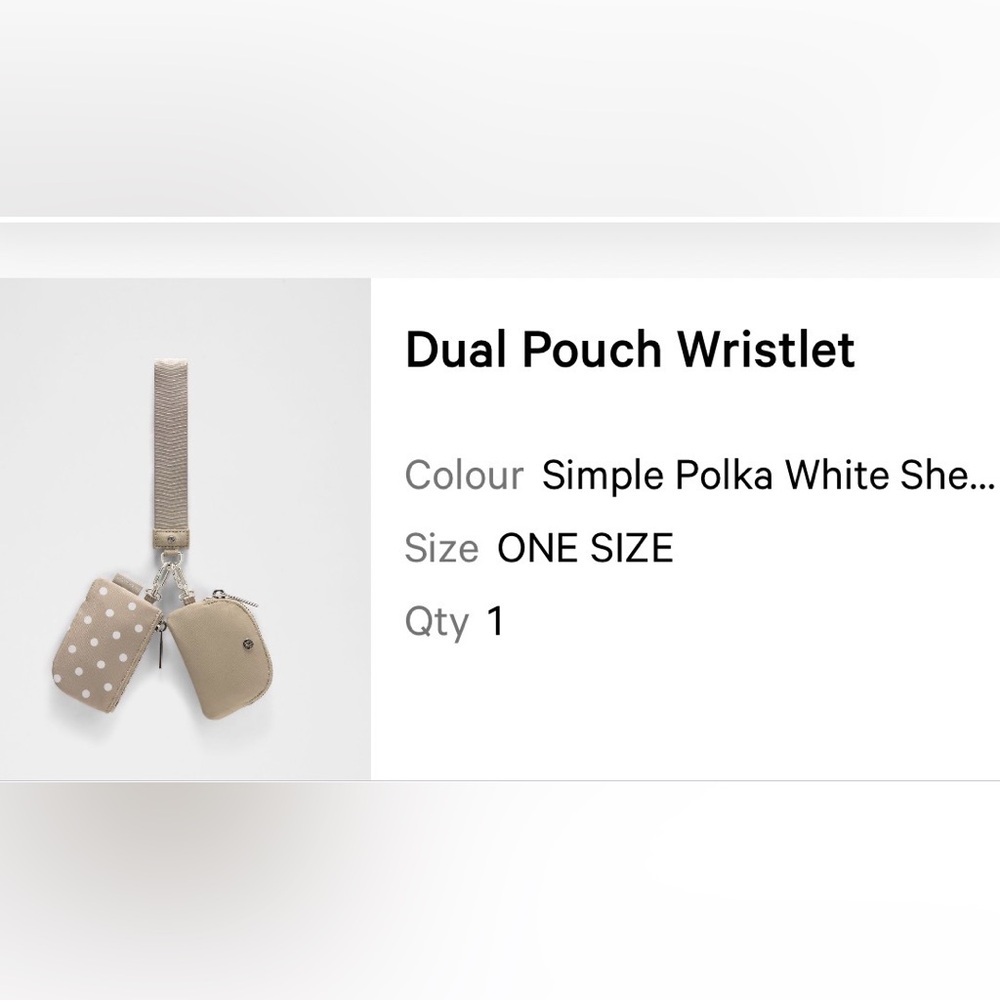 Lululemon Athletica Polka Dot and Beige Wristlet